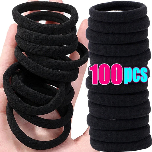 High Elastic Hair Bands for Women Girls Black Hairband Rubber Ties Ponytail Holder Scrunchies Kids Headband Hair Accessories