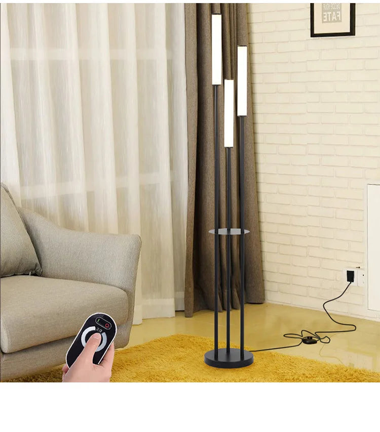 LED Shelf Floor Lamp Storage Standing Lighting Dimmable LED Floor lamp Indoor with remote control for Home Decoration Modern