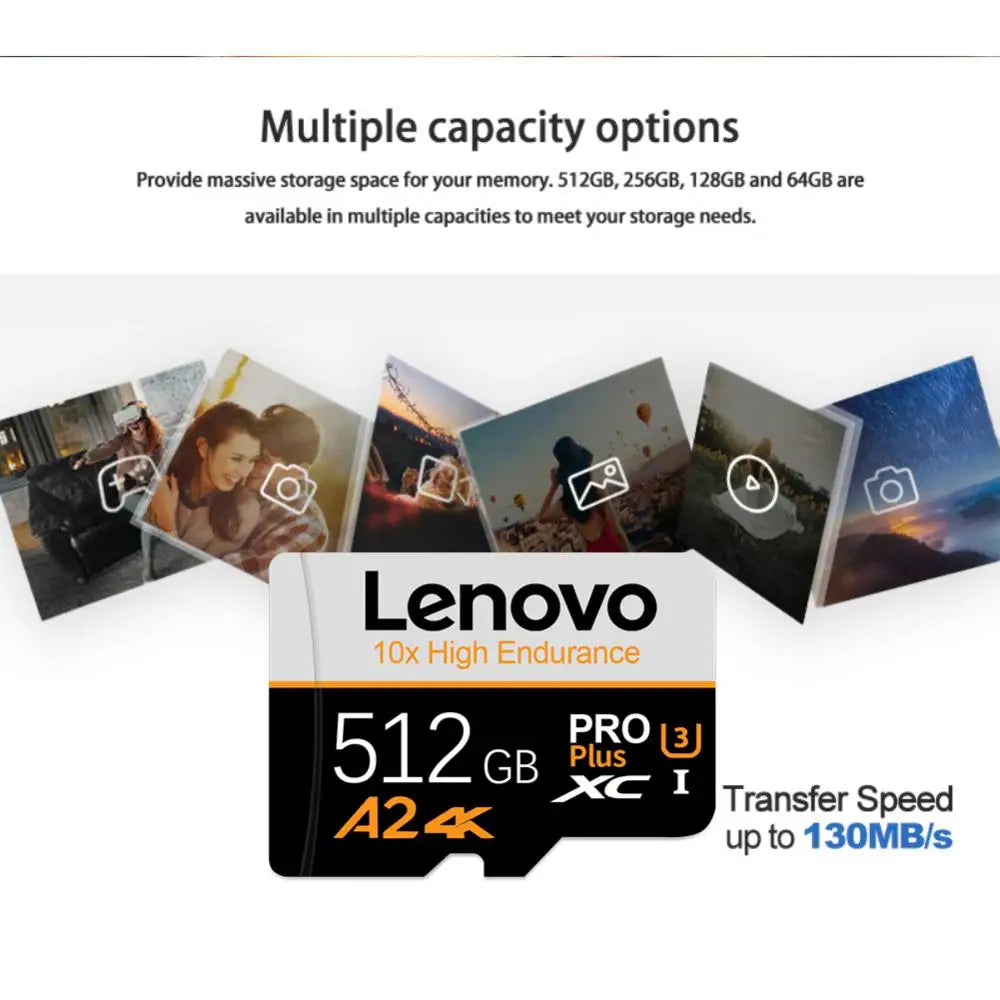 Lenovo 2TB High Speed Memory Card 1TB 512GB 256GB Class 10 Micro TF SD Card 1TB SD Memory Card For Nintendo Switch Phone/Ps4