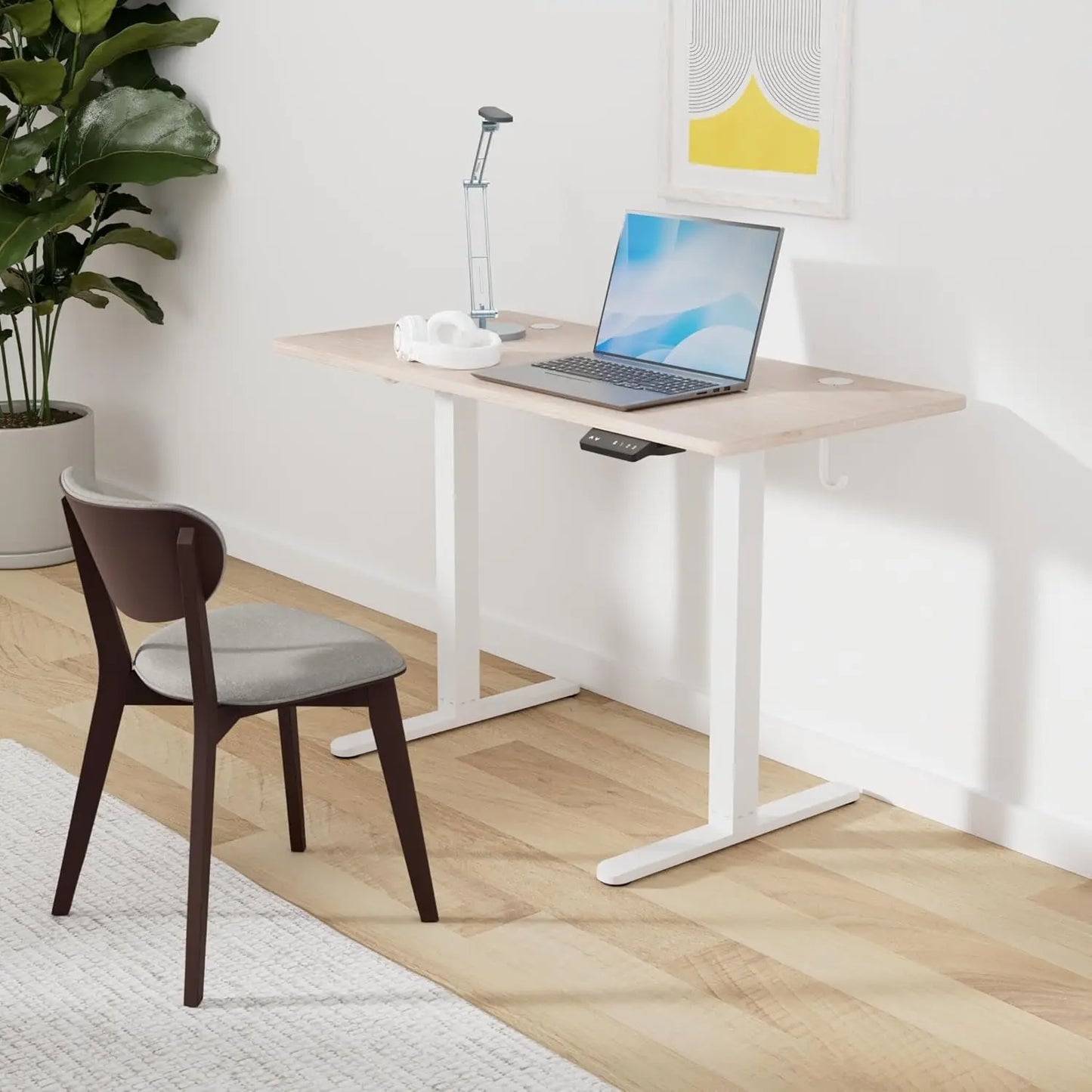 48 x 24 Inches Height Adjustable Stand up Desk, Sit Stand Home Office Desk, Computer Desk, Maple