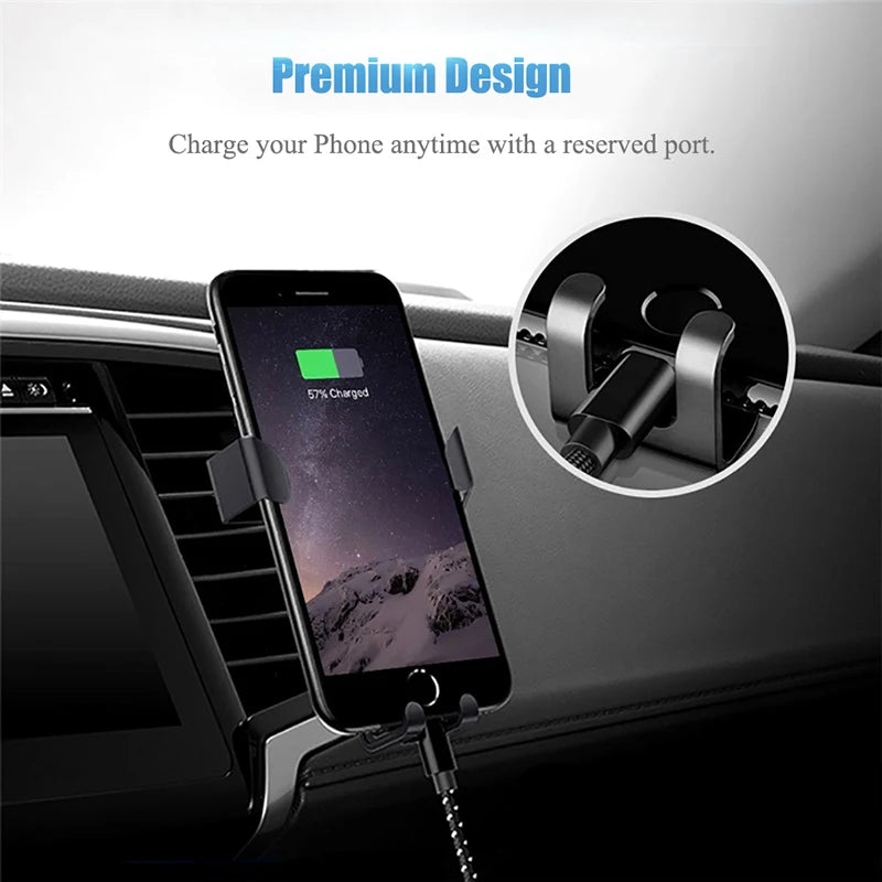 Cellphone Bracket Double Triangle Fixation Multifunctional Gravity Car Air Vent Phone Stand for Auto Phone Accessories Holder