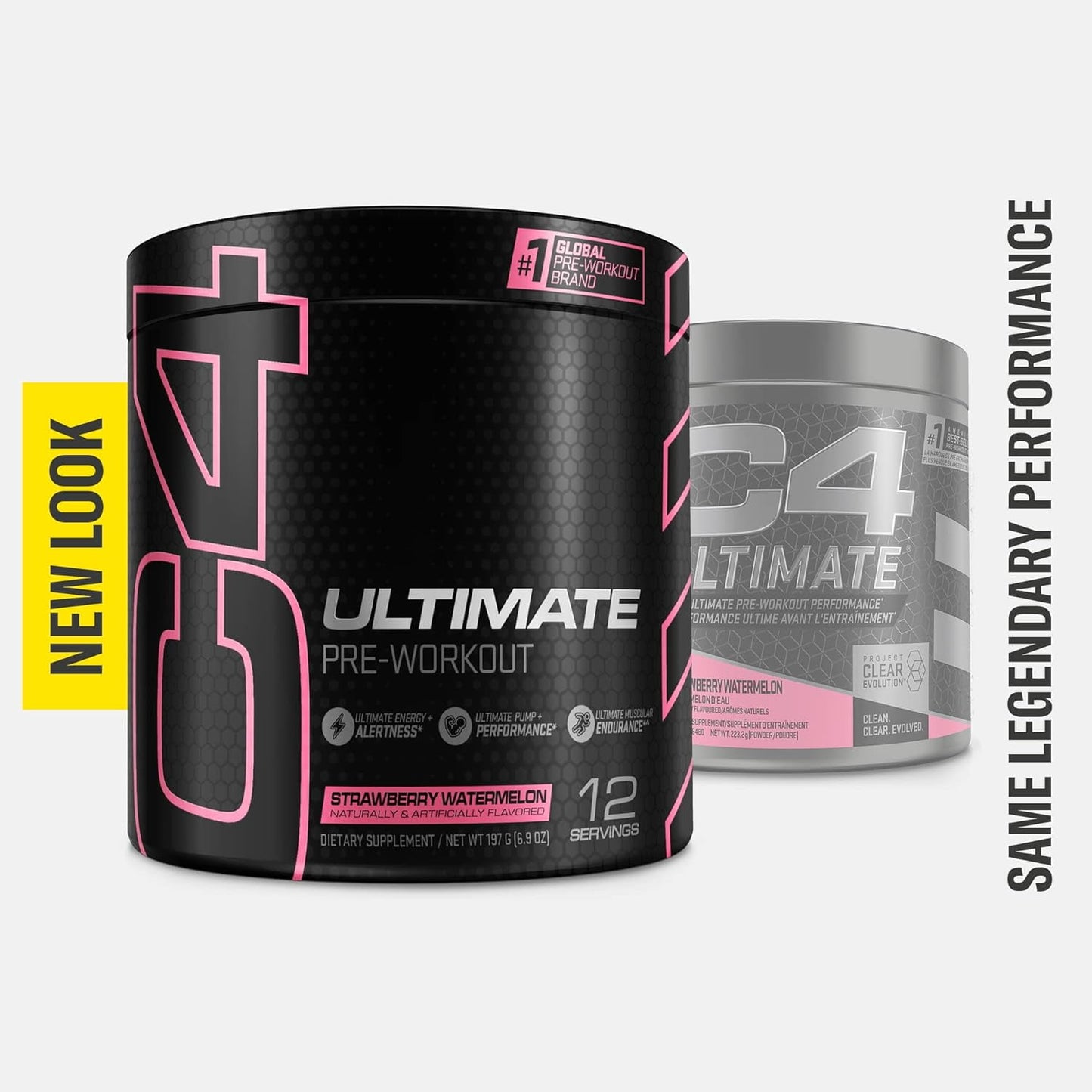 Cellucor C4 Ultimate Pre Workout Powder Strawberry Watermelon Sugar Free Preworkout Energy Supplement for Men & Women 300mg Caffeine,3.2g Beta Alanine ,2 Patented Creatines 12 Servings